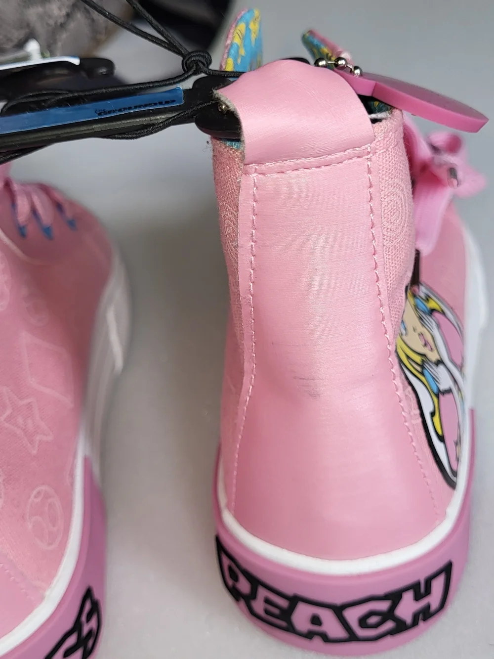 Kids Pink Princess Peach Character High-Top Sneakers by Super Mario